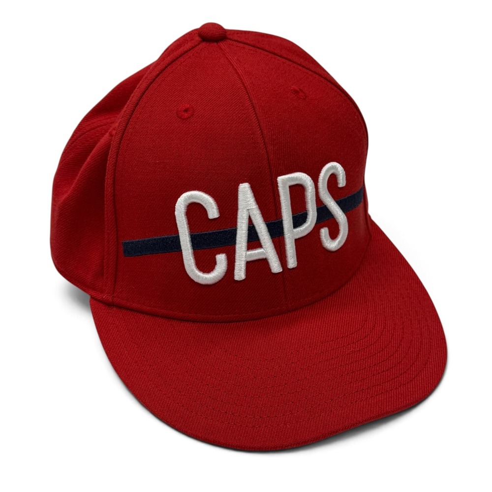 Adidas Washington Capitals NHL Red Flat Brim Stretch Fit Hat S/M CAPS Logo